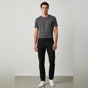 Theory Pants Mens 28x28 Black Raffi Slim Neoteric Twill 5 Pocket Tech Trousers